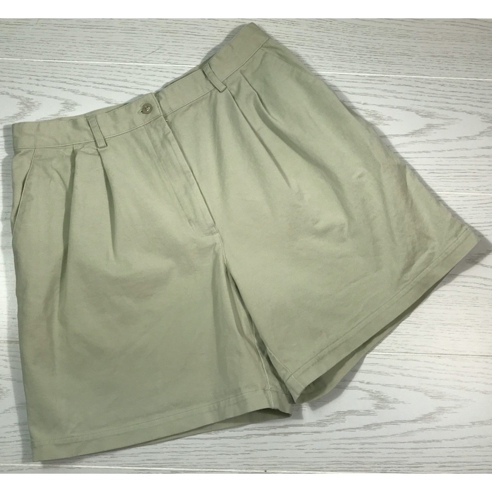 Vintage Nike Shorts Women 14 Green Pleated Cotton Blend Golf Spring Vacation Y2K